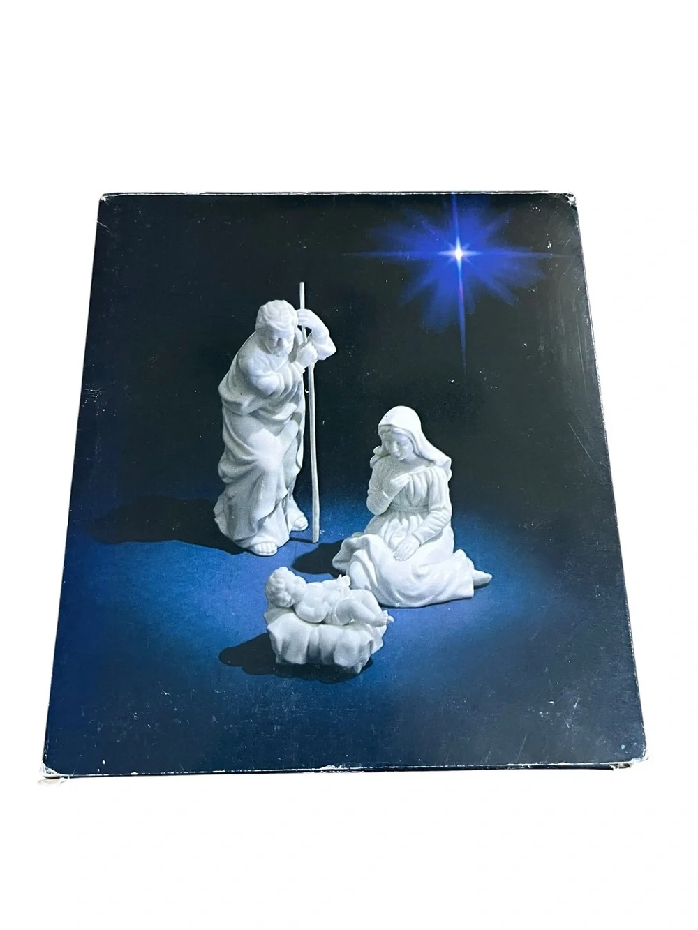 1981 Avon Nativity Holy Family 3 Piece Porcelain Figures w/Box Jesus Christmas